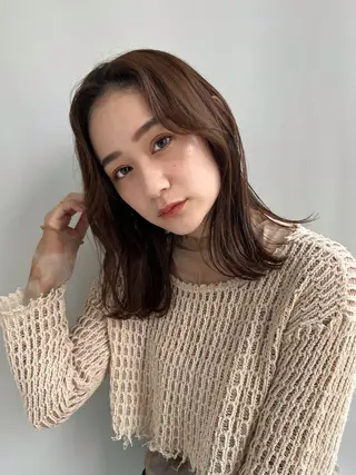 ミディアム カラー hibiki/セット /透明感カラーのヘアスタイル