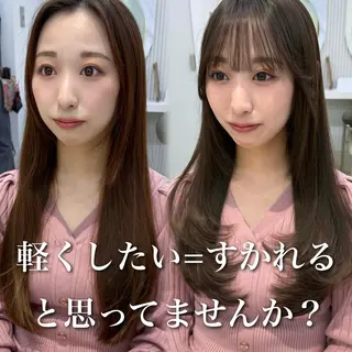セミロング カラー 似合わせレイヤー/ 透明感カラーのヘアスタイル