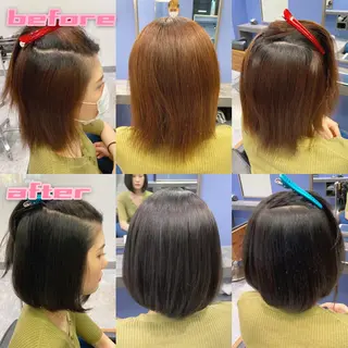 ミディアム カラー パーマ ブリーチ縮毛矯正/ デサキ ショウヘイのヘアスタイル