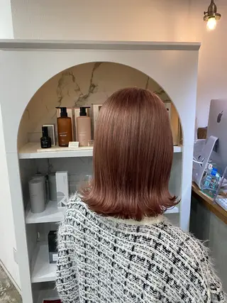 セミロング カラー 透明感ワンカラー梅田 ダブルカラー/川上のヘアスタイル