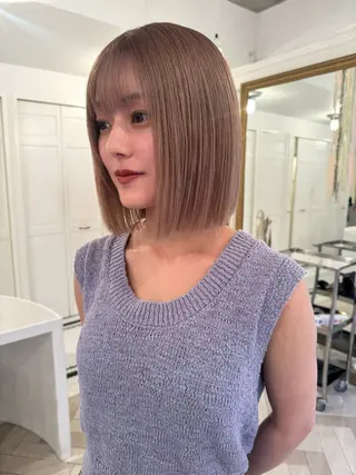 カラー ブリーチカラー🎀 韓国風/寺門美優のヘアスタイル