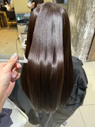 ロング 透明感カラー& メンズアイブロウ専門のヘアスタイル