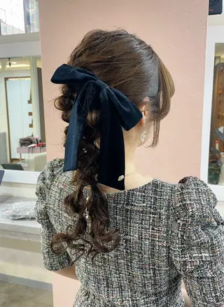 ロング ヘアアレンジ 韓国風パーマ/ヘア セット/店長みづきのヘアスタイル