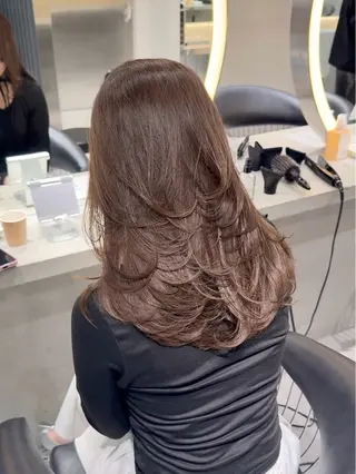 セミロング カラー Lond mare レイヤーカット/韓国のヘアスタイル