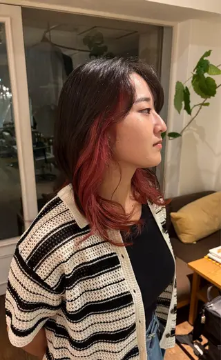 ミディアム カラー 天王寺美容室/カット モデル募集/miiaのヘアスタイル