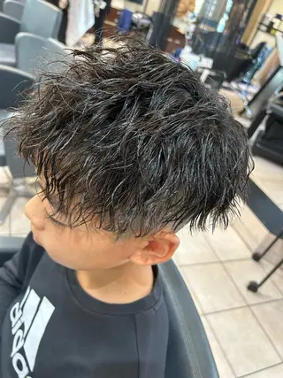 ミディアム パーマ メンズ 大阪/梅田/シャドウ パーマ/ノボリユウタのヘアスタイル