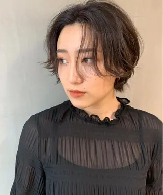 ショート カラー パーマ ヘアアレンジ メンズ キッズ マツエク・マツパ SALOWIN梅田茶屋町店所属・ウルフレイヤーカット /チヒロのヘアスタイル