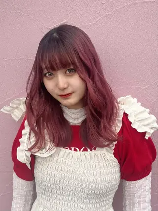 セミロング カラー なつき/ 艶カラー/縮毛矯正のヘアスタイル