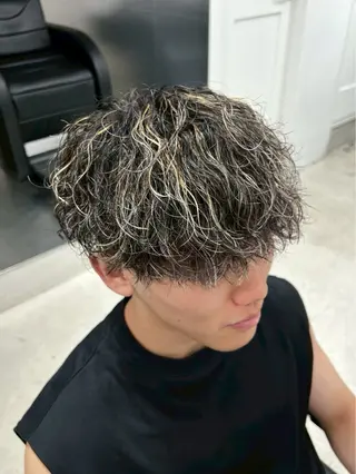 カラー パーマ メンズ メンズ/シャドウ/ 波巻き/kyogoのヘアスタイル