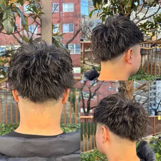 ショート パーマ メンズ 看板犬がお出迎え◎ 初めてでも安心◎のヘアスタイル