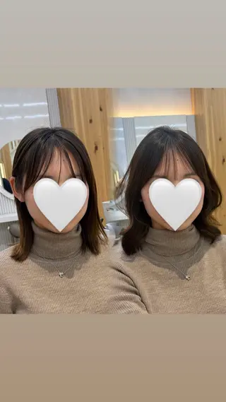 セミロング oto🤍×美髪× ローレイヤーのヘアスタイル