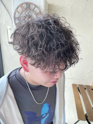 ショート パーマ メンズ メンズ特化/パーマ指 名No.1/百瀬太郎のヘアスタイル