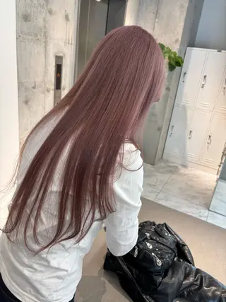 ミディアム カラー rina／ベージュ ワンホン/韓国ヘアのヘアスタイル