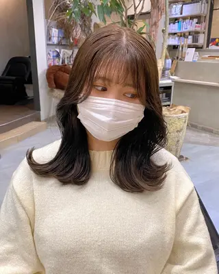 セミロング カラー 🍈yurina 福岡/パーマ🍈のヘアスタイル