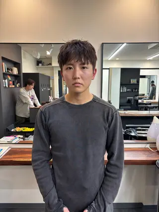 パーマ メンズ スパイキーパーマ 柏NO1 藤本葉のヘアスタイル