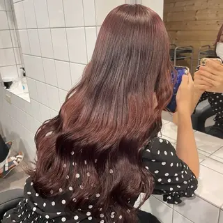 ロング カラー メンズ 💗愛され暖色💗 ピンク/レッド💗のヘアスタイル