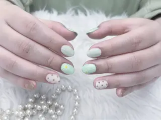 ネイル ネイルサロンAiri 長さ出し·シンプルのネイルデザイン