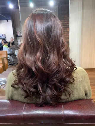 セミロング カラー ヘアアレンジ キッズ 五反田　美容院☆張 明星☆韓国ヘアのヘアスタイル