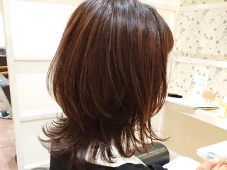ミディアム カラー こせき えみのヘアスタイル