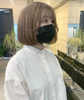 ミディアム カラー 透明感/オリーブ/ グレージュ/YUKAのヘアスタイル