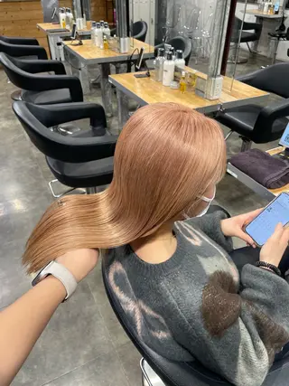 セミロング カラー ハイトーン 横浜💞ミオのヘアスタイル