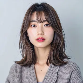 ミディアム 津田 花望のヘアスタイル