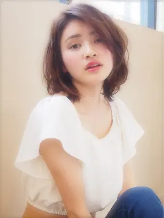 ミディアム 鎌倉 彩のヘアスタイル