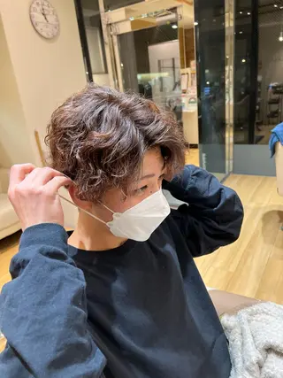 ショート パーマ メンズ 全国1位🥇世界5位 小野田　礼花のヘアスタイル