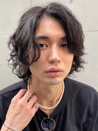 ミディアム パーマ fifth天神メンズ パーマ職人/山口皓大のヘアスタイル