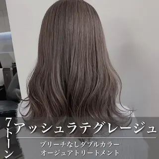 セミロング グレージュ 透明感 ブリーチなし田島晃汰のヘアスタイル