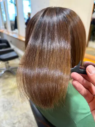 ミディアム KAZUKI新宿 カット　パーマのヘアスタイル