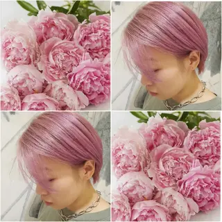 ショート カラー オリーブ透明感カラー 表参道/MIKUのヘアスタイル