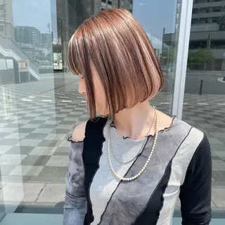 ミディアム AIRI🌸 ブリーチカラー🎀のヘアスタイル