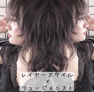 ミディアム カラー テトネ タカシのヘアスタイル