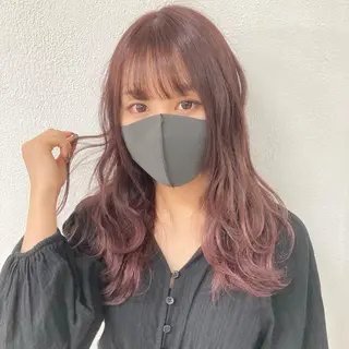 ミディアム カラー ウルフレイヤー エクステ/kokiのヘアスタイル