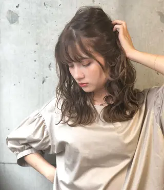 セミロング カラー 佐藤 高徳のヘアスタイル