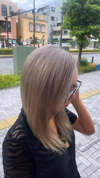 セミロング 💞暖色カラー 💞risaのヘアスタイル