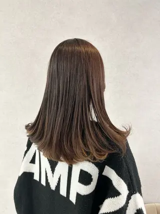 セミロング カラー ウプ🦋marina takeuchiのヘアスタイル