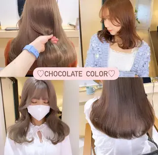 カラー mizuki/ピンク ベージュ.レイヤーのヘアスタイル