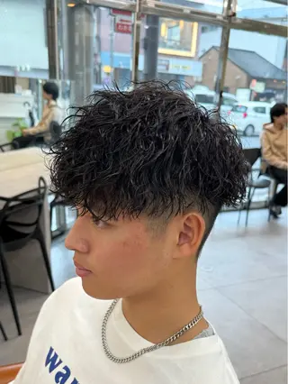 ショート パーマ メンズ 梅田/メンズパーマ /短髪/田中崇奨のヘアスタイル