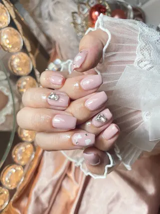 ネイル 23時まで❤︎韓国、 ワンホンネイルのネイルデザイン