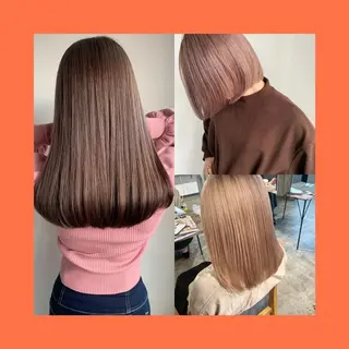 セミロング カラー ✨艶ブリーチカラー ✨四ノ宮裕己のヘアスタイル