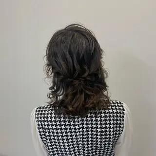 ミディアム ヘアアレンジ 透明感ワンカラー梅田 ダブルカラー/川上のヘアスタイル