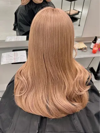 セミロング カラー ピンクベージュ/新潟 万代/高橋桃葉🍑のヘアスタイル