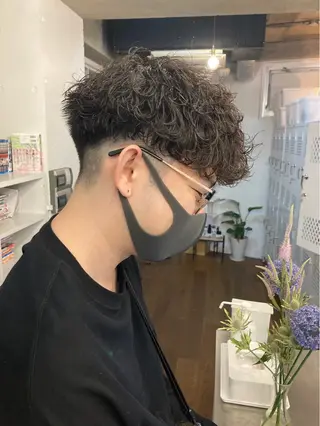 ショート パーマ メンズ fifth 原宿　【フィフス】所属・fifth/メンズ パーマ/川﨑泰就のヘアスタイル