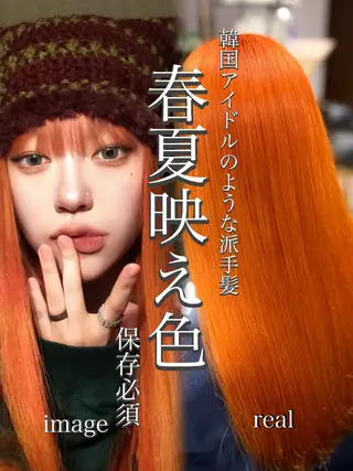 ロング カラー JIN/暖色カラー /髪質改善/艶髪のヘアスタイル