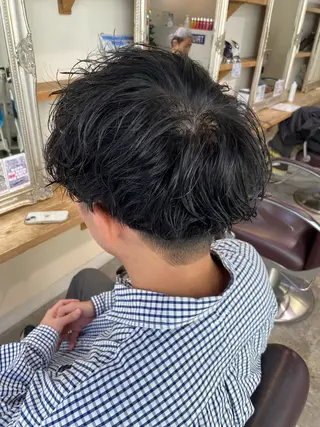 ショート パーマ メンズ パーマ特化/フェザー パーマシャドウ/真生のヘアスタイル