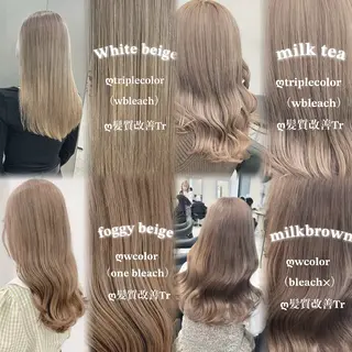 ロング カラー NAMI🤎ブラウン &ミルクティー🤍のヘアスタイル