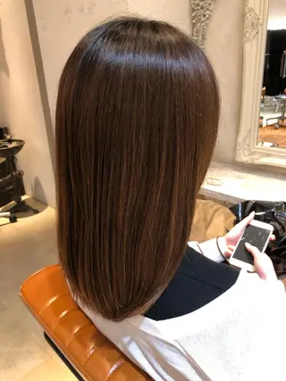 セミロング 韓国風/オシャレ /縮毛矯正/滝口琴未のヘアスタイル