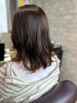 ミディアム 縮毛矯正／レイヤー／ 🌼mizukiのヘアスタイル